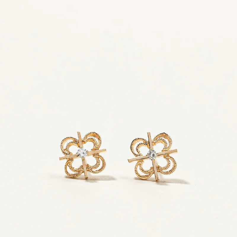 Must-Have Jewelry At Unbelievable Discounts Diamond Filigree Gold Stud Earrings | 0.04ctw |