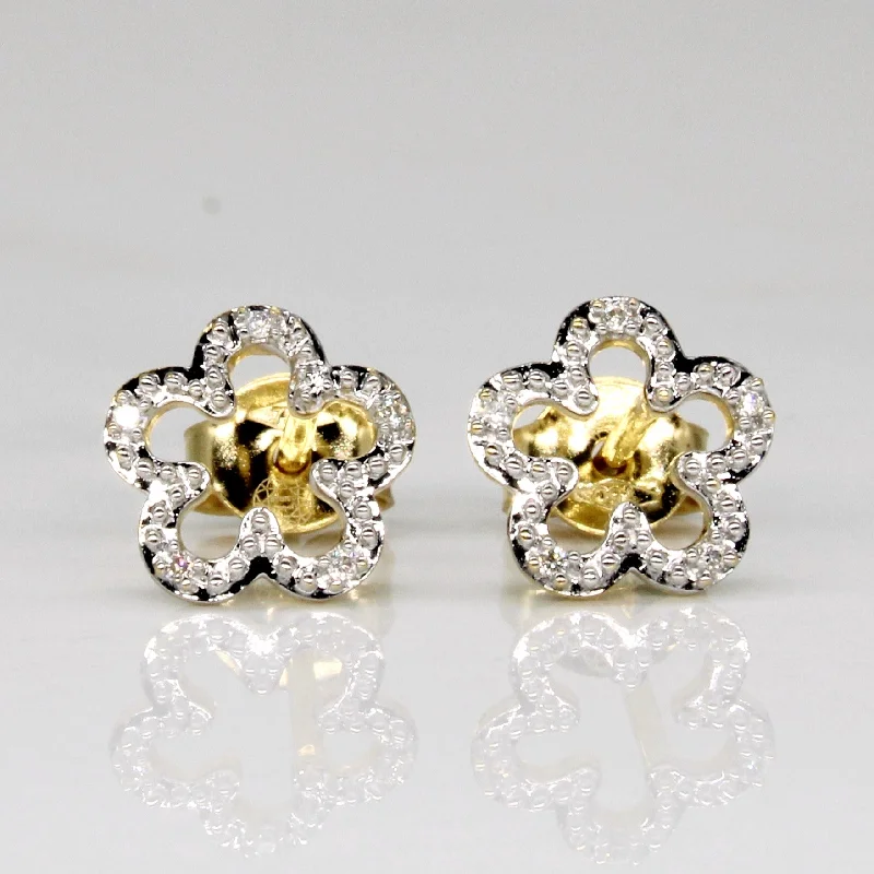 Shop Handcrafted Jewelry At Special Promotional Rates 18k Gold Diamond Flower Stud Earrings | 0.08ctw | Shop Handcrafted Jewelry At Special Promotional Rates 18k Gold Diamond Flower Stud Earrings | 0.08ctw |