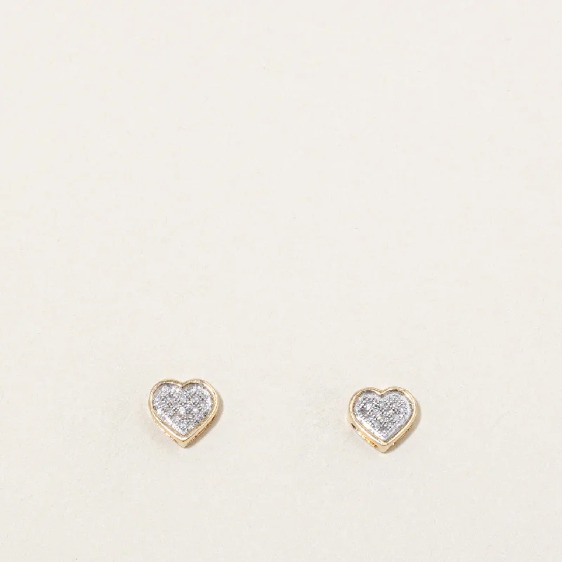 Discounted Jewelry For A Glamorous Look Diamond Heart Stud Earrings | 0.06ctw |