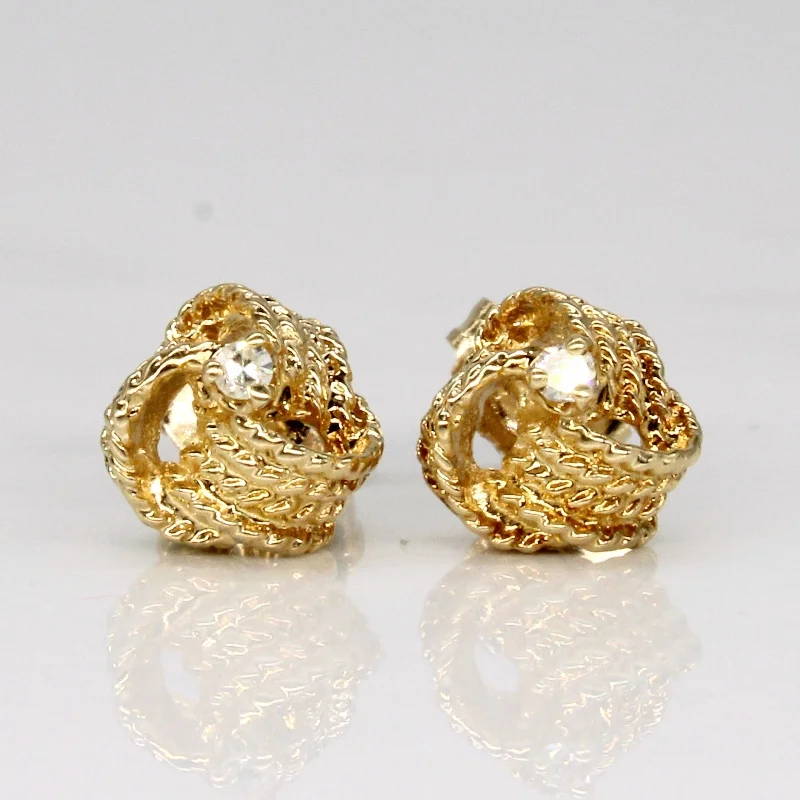 Huge Savings On Premium Jewelry Styles 14k Yellow Gold Diamond Knot Stud Earrings | 0.04ctw | Huge Savings On Premium Jewelry Styles 14k Yellow Gold Diamond Knot Stud Earrings | 0.04ctw |
