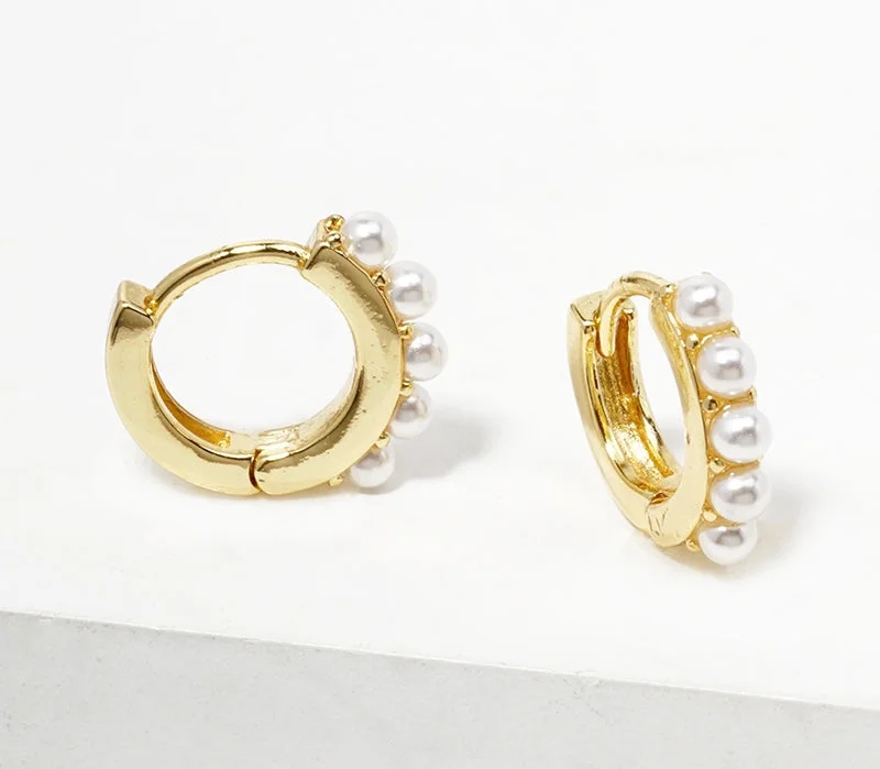 Once-A-Year Jewelry Sale – Grab Your Favorites Now Gold and Pearl Huggie