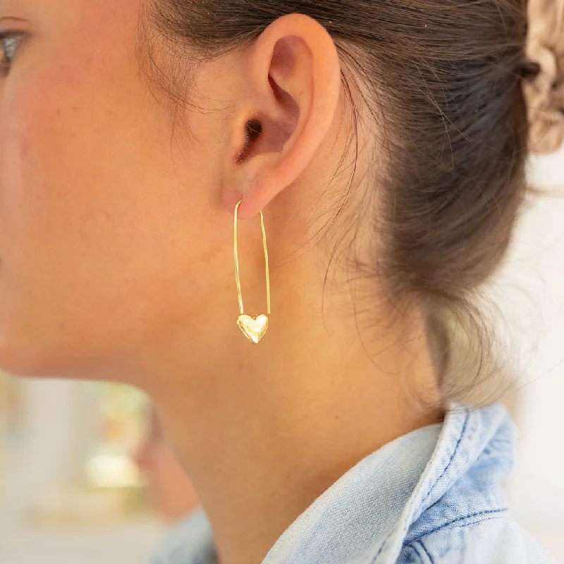 Trending Jewelry Now At Unbeatable Prices Gold Heart Paperclip Earrings