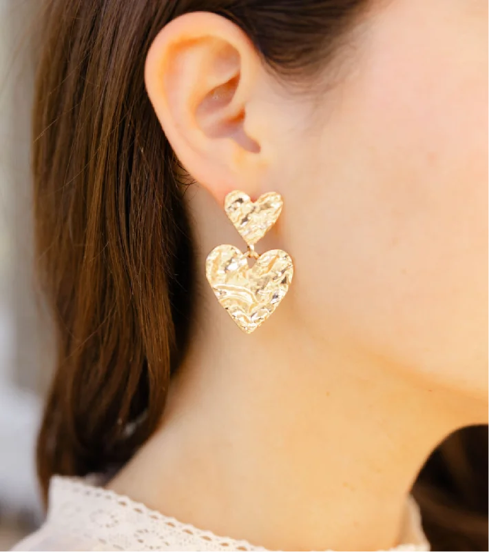 Buy More, Save More On Stunning Jewelry Pieces Hammered Heart Earrings