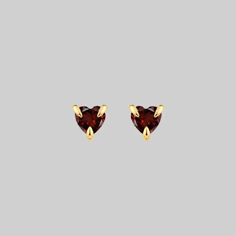 Best Jewelry Sale – Shop Exclusive Designs Now HEART & SOUL. Garnet Heart Stud Earrings - Gold Best Jewelry Sale – Shop Exclusive Designs Now HEART & SOUL. Garnet Heart Stud Earrings - Gold