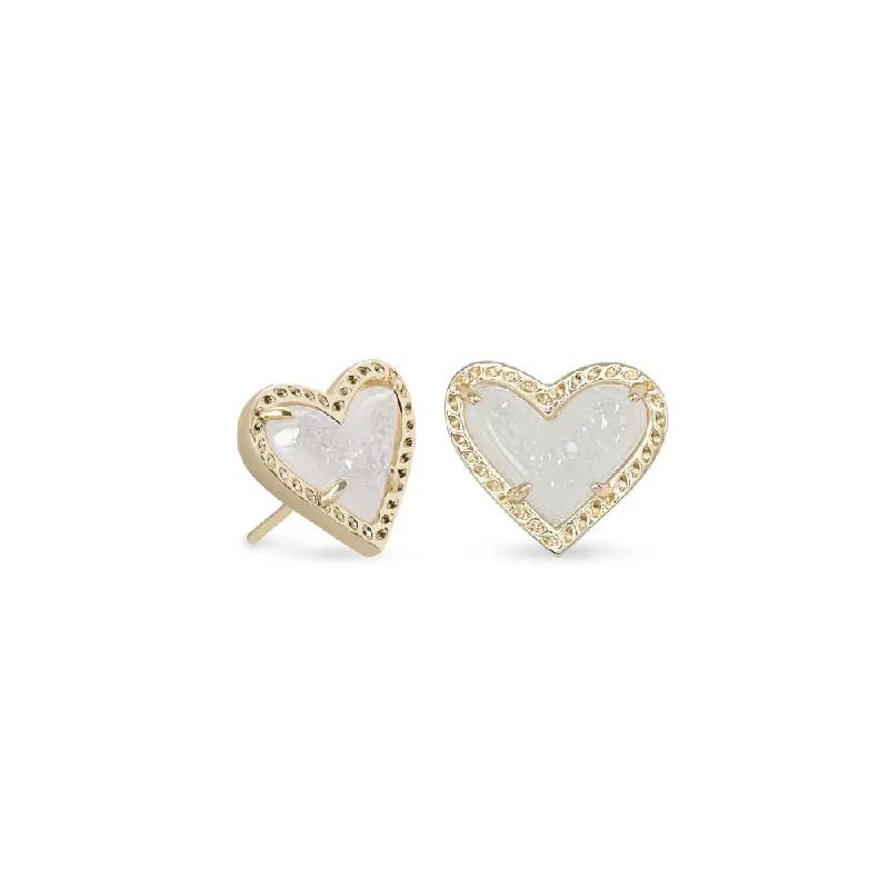 Holiday Jewelry Sale – Perfect Gifts At The Best Prices Kendra Scott Ari Heart Gold Stud Earrings in Iridescent Drusy Holiday Jewelry Sale – Perfect Gifts At The Best Prices Kendra Scott Ari Heart Gold Stud Earrings in Iridescent Drusy