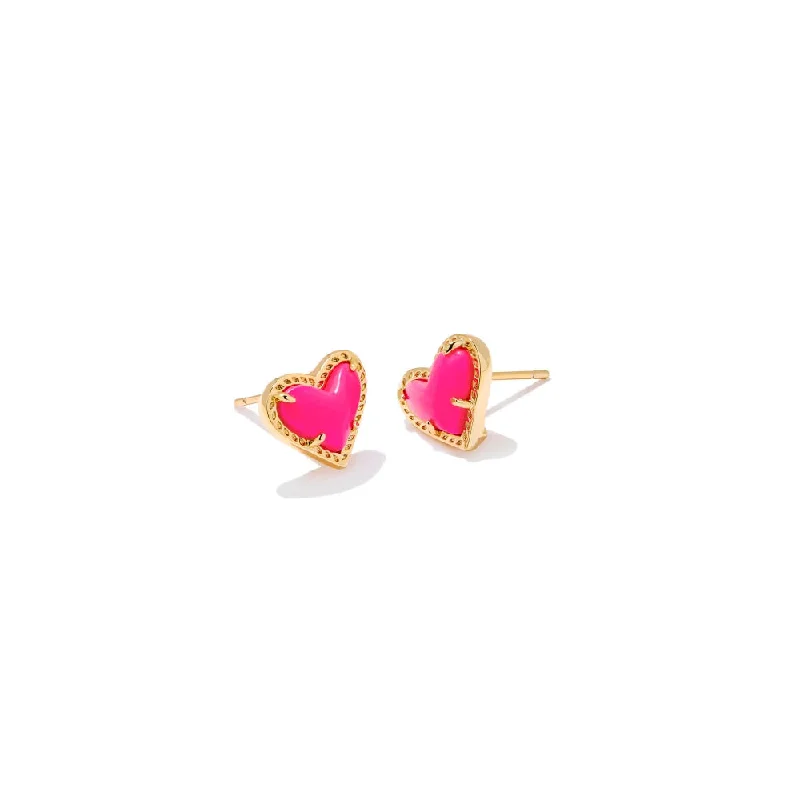 Exclusive Jewelry Offers – Shine For Less Kendra Scott Ari Heart Gold Stud Earrings in Neon Pink Magnesite Exclusive Jewelry Offers – Shine For Less Kendra Scott Ari Heart Gold Stud Earrings in Neon Pink Magnesite
