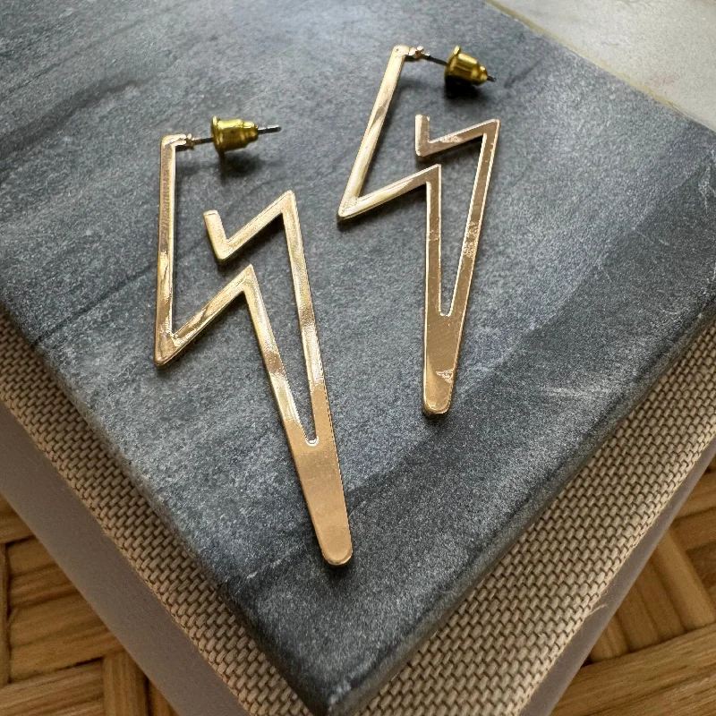 Stunning Statement Jewelry, Unbeatable Discounts Lightening Gold Earrings