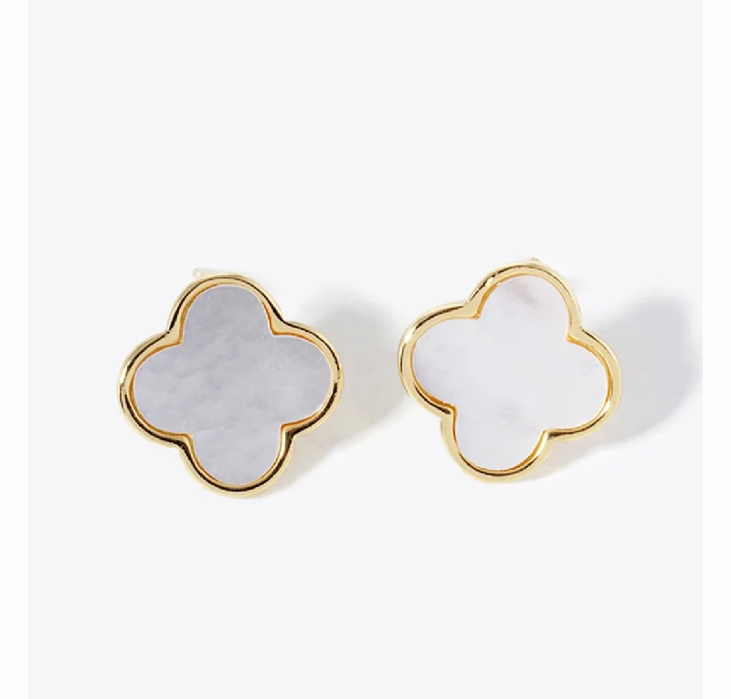 Get The Best Deals On Timeless Jewelry Pieces Mother-of-Pearl Clover  Studs