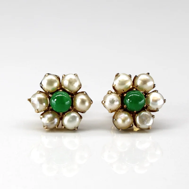 Luxury Jewelry At Unbeatable Discounts Pearl & Chalcedony Stud Earrings | 0.50ctw |