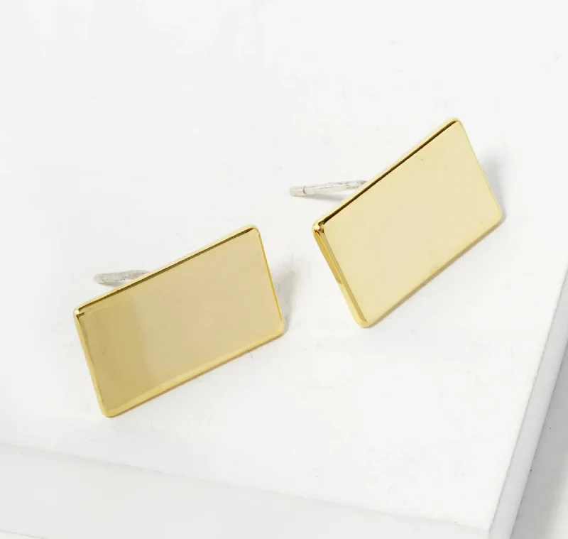 Everyday Jewelry Essentials Now On Sale Rectangle Gold Studs