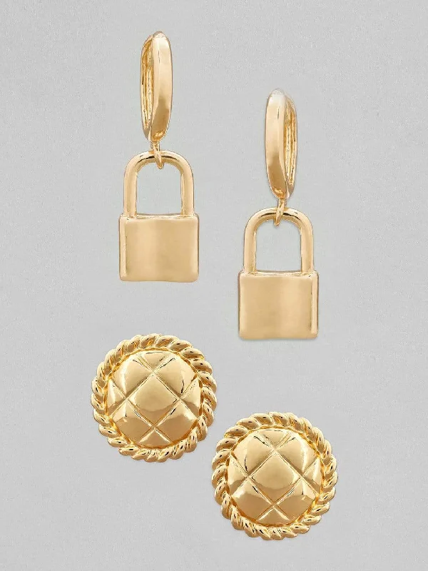 Exclusive Jewelry Markdowns – Limited-Time Offer Rubans Gold Plated Handcrafted Set of 2 Stud Earrings Exclusive Jewelry Markdowns – Limited-Time Offer Rubans Gold Plated Handcrafted Set of 2 Stud Earrings