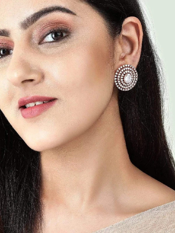 Fine Jewelry, Limited-Time Offers Available As Seen On - Rubans Rose Gold-White AD Stud Earrings Fine Jewelry, Limited-Time Offers Available As Seen On - Rubans Rose Gold-White AD Stud Earrings