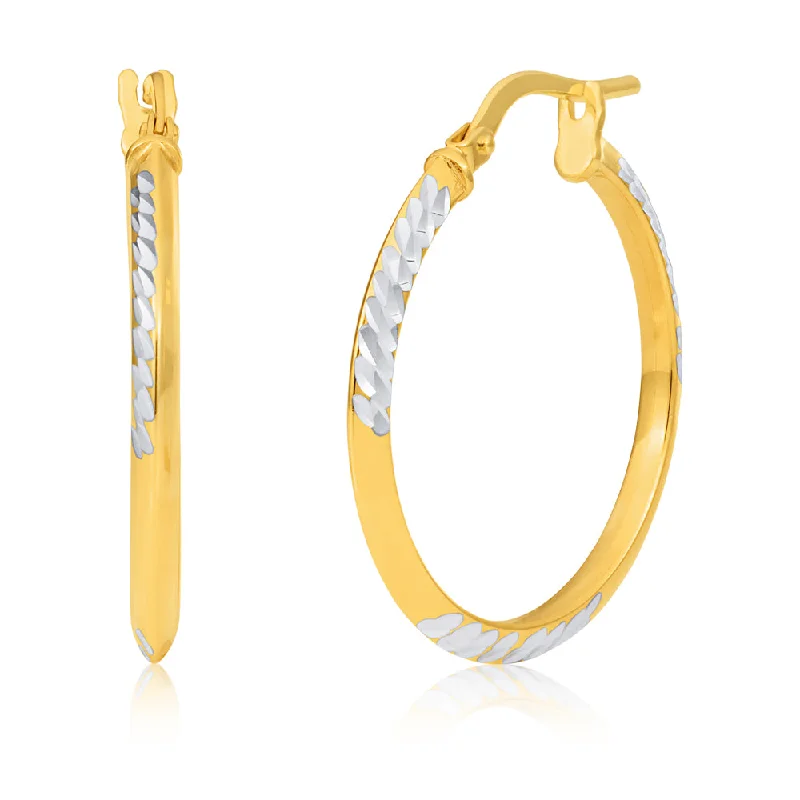 Limited-Time Offer On Elegant Jewelry Pieces Silverfilled 9ct Yellow Gold 20mm Diamond Cut Hoop Earrings Limited-Time Offer On Elegant Jewelry Pieces Silverfilled 9ct Yellow Gold 20mm Diamond Cut Hoop Earrings