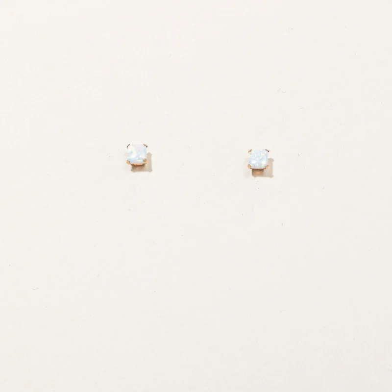 Modern Statement Jewelry For Bold Styling Simulant Opal Stud Earrings | 0.30ctw |