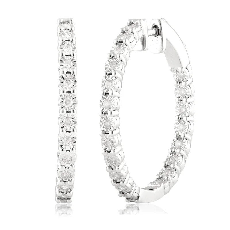 Personalized Jewelry At Special Discount Rates Sterling Silver 1/2 Carat Diamond Hoop Earrings Personalized Jewelry At Special Discount Rates Sterling Silver 1/2 Carat Diamond Hoop Earrings