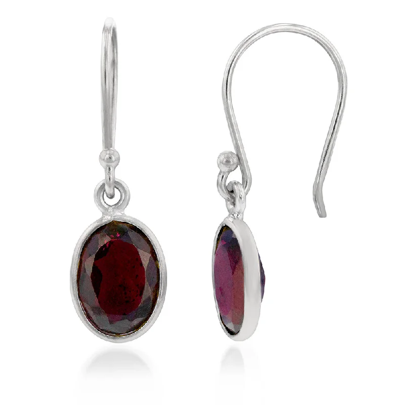 Timeless Elegance, Temporary Discounts – Act Fast Sterling Silver 2.60ct Garnet Oval Earrings Timeless Elegance, Temporary Discounts – Act Fast Sterling Silver 2.60ct Garnet Oval Earrings