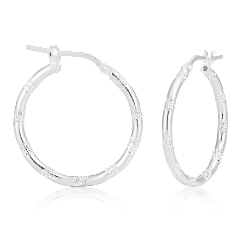 Luxury Jewelry Now At Special Promotional Rates Sterling Silver Fancy Spotted Hoop Earrings Luxury Jewelry Now At Special Promotional Rates Sterling Silver Fancy Spotted Hoop Earrings