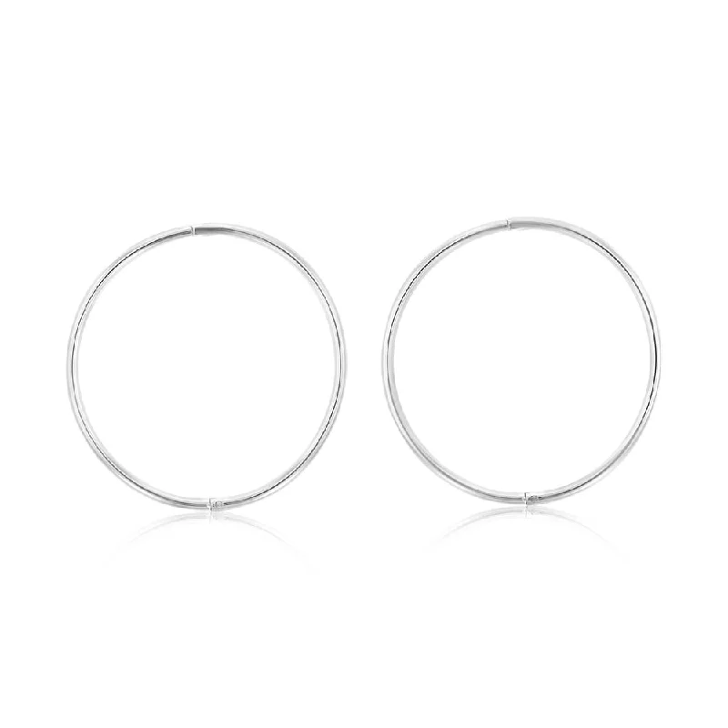 Luxury Jewelry At Unbeatable Discounts Sterling Silver Plain 25mm Sleeper Earrings