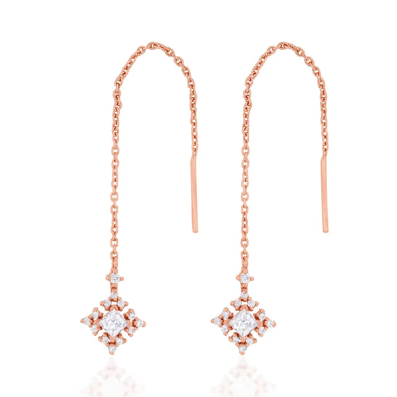 Seasonal Jewelry Sale – Upgrade Your Style Today Sterling Silver Rose Gold Plated Cubic Zirconia On Snowflake Threader Earrings Seasonal Jewelry Sale – Upgrade Your Style Today Sterling Silver Rose Gold Plated Cubic Zirconia On Snowflake Threader Earrings