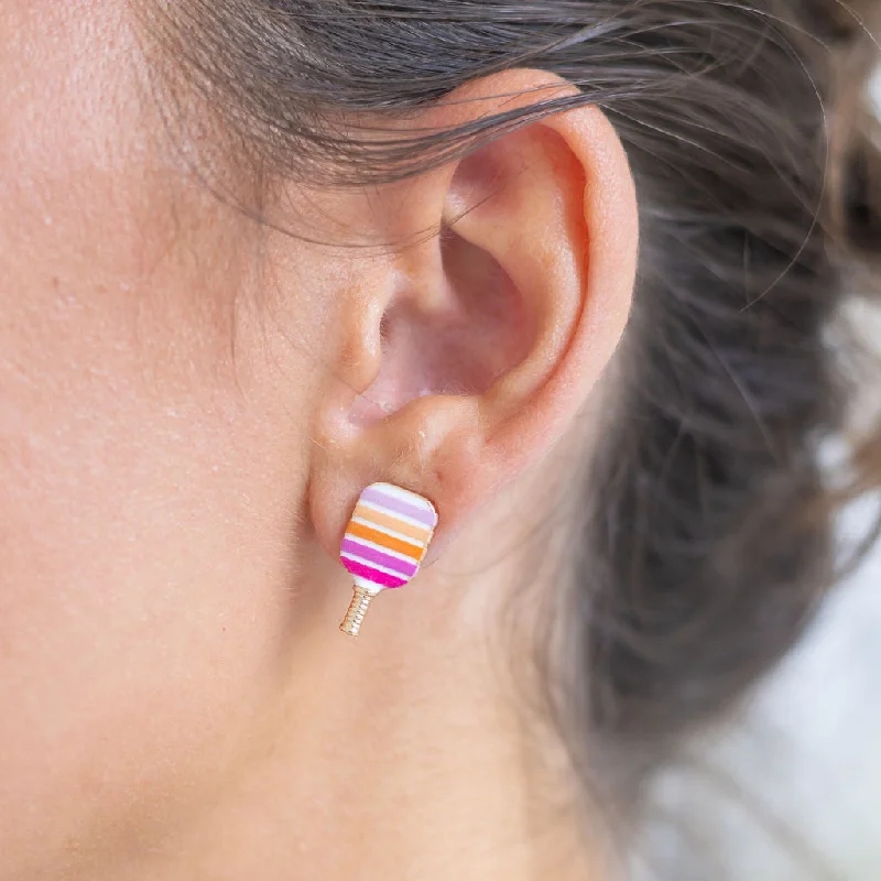 Grab Stylish Jewelry Before The Sale Ends Sunset Stripe Pickleball Studs