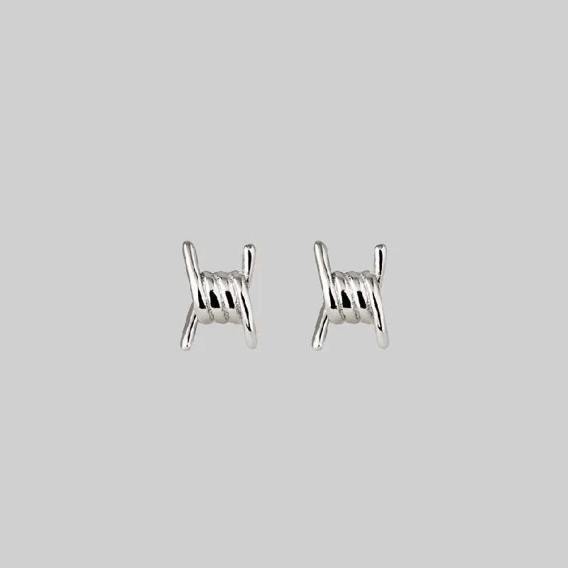 Don't Miss Out On Jaw-Dropping Jewelry Discounts SURVIVAL. Symbolic Barbed Wire Stud Earrings - Silver Don't Miss Out On Jaw-Dropping Jewelry Discounts SURVIVAL. Symbolic Barbed Wire Stud Earrings - Silver