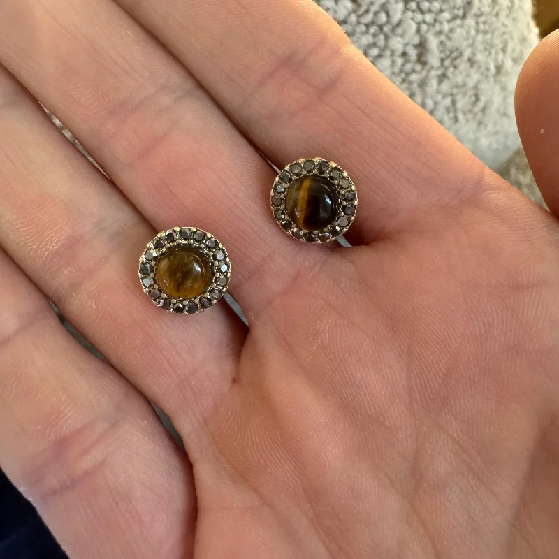 Luxury Jewelry At Unbeatable Discounts Tiger’s Eye Studs
