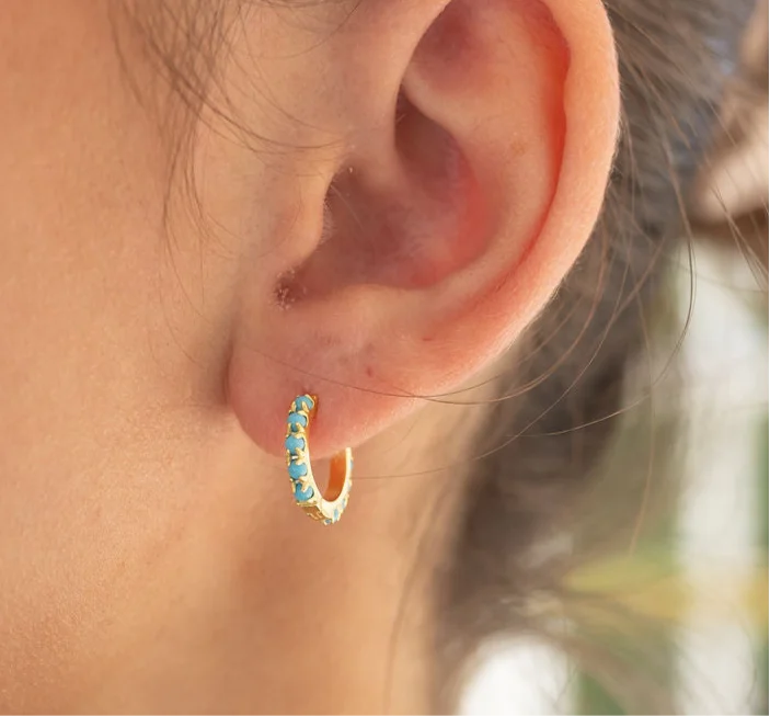 Exclusive Gemstone Jewelry Markdowns – Shop Now Turquoise Treasure Hoops