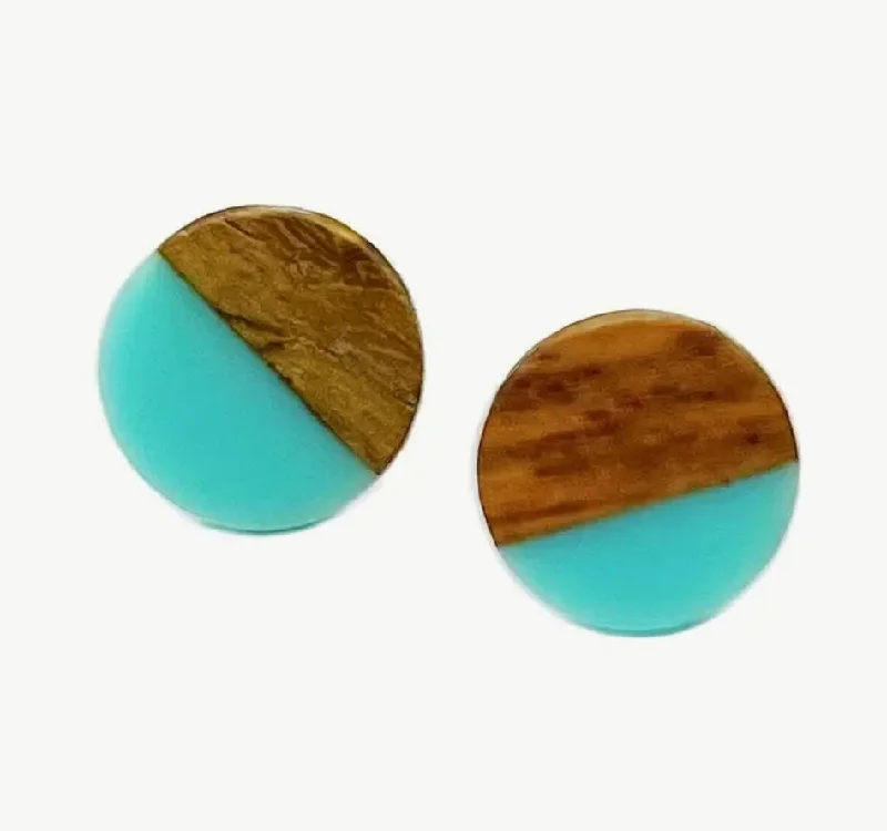 Timeless Elegance At Unbelievable Discounts Wood and Turquoise Resin Studs