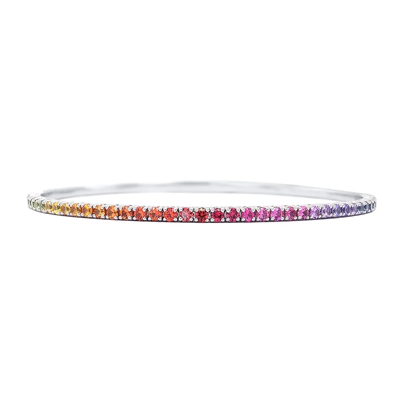 Upgrade Your Jewelry Collection For Less Rainbow Sapphire Flex Bangle