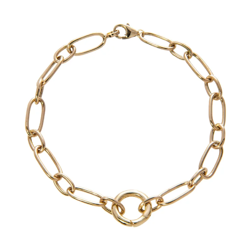 Bold And Beautiful Jewelry Now At Irresistible Prices 14K Gold Mixed Oval Link Charm Holder Bracelet Bold And Beautiful Jewelry Now At Irresistible Prices 14K Gold Mixed Oval Link Charm Holder Bracelet