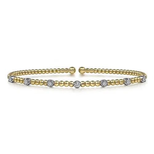 Stunning Jewelry At Even More Stunning Prices 14K White-Yellow Gold Bujukan Diamond Stations Bangle Stunning Jewelry At Even More Stunning Prices 14K White-Yellow Gold Bujukan Diamond Stations Bangle