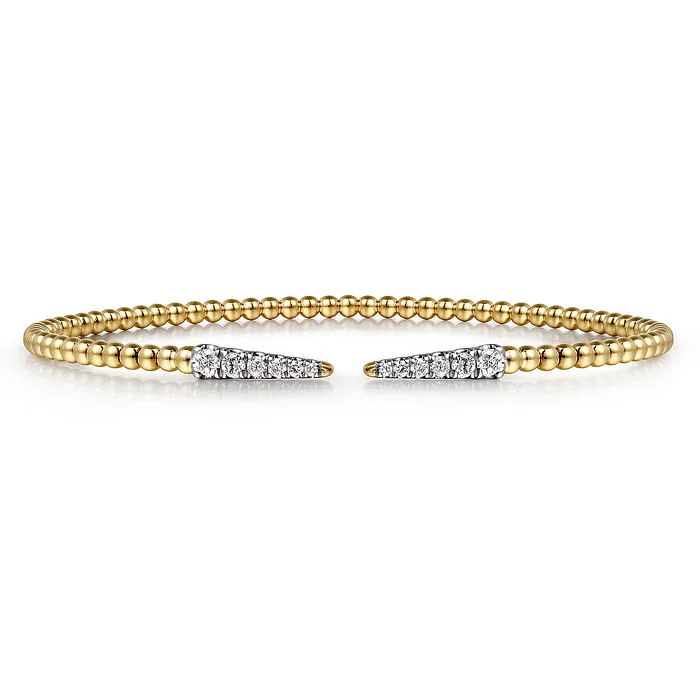 Shop Handcrafted Jewelry At Special Promotional Rates 14K White-Yellow Gold Bujukan Diamond Stations Bangle Shop Handcrafted Jewelry At Special Promotional Rates 14K White-Yellow Gold Bujukan Diamond Stations Bangle