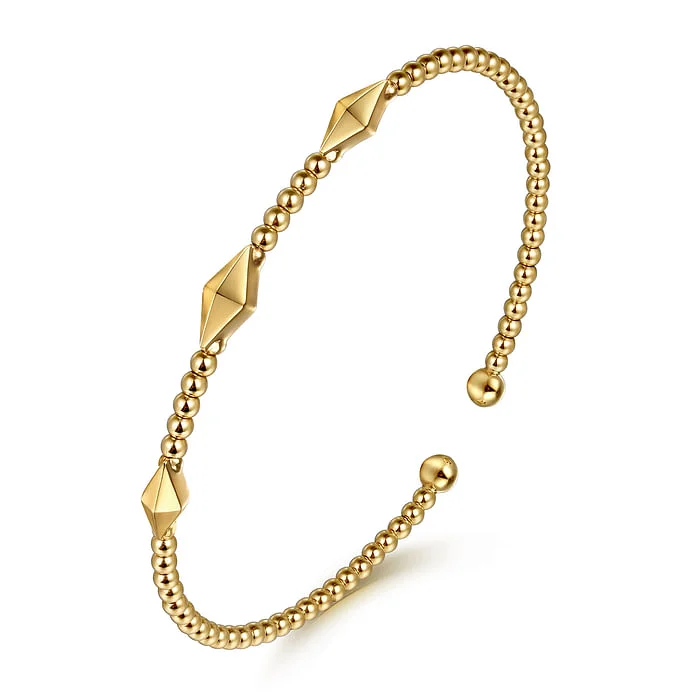 Luxury Jewelry Without The Luxury Price Tag 14K Yellow Gold Bujukan Pyramid Stations Bangle Luxury Jewelry Without The Luxury Price Tag 14K Yellow Gold Bujukan Pyramid Stations Bangle