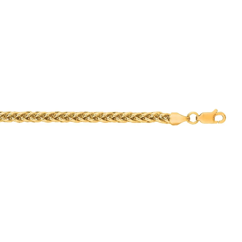 Shop Elegant Jewelry At Unbeatable Prices 14kt 7.25 inches Yellow Gold 3.3mm Lite Weight Wheat Chain with Lobster Clasp Shop Elegant Jewelry At Unbeatable Prices 14kt 7.25 inches Yellow Gold 3.3mm Lite Weight Wheat Chain with Lobster Clasp