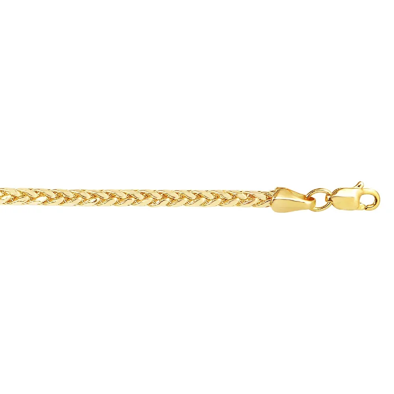 Elegant Rose Gold Jewelry For A Stylish Touch 14kt 7.5 inches Yellow Gold 2.7mm Diamond Cut Lite Franco Bracelet with Lobster Clasp Elegant Rose Gold Jewelry For A Stylish Touch 14kt 7.5 inches Yellow Gold 2.7mm Diamond Cut Lite Franco Bracelet with Lobster Clasp