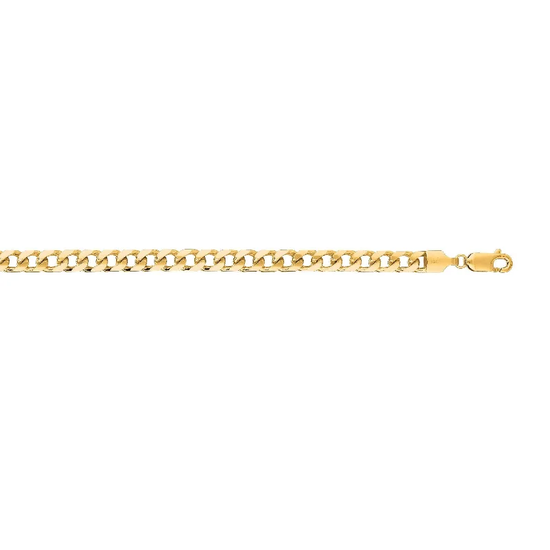 Seasonal Jewelry Sale – Upgrade Your Collection 14kt 8.50 inches Yellow Gold 4.4mm Diamond Cut Miami Cuban Link Chain with Lobster Cla sp