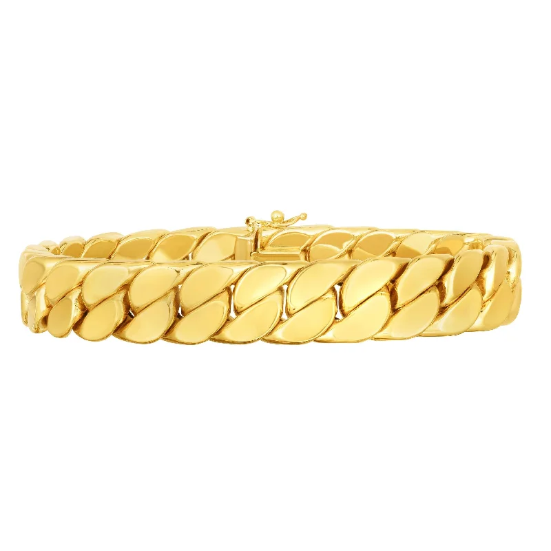 Personalized Jewelry Sale – Unique Pieces At Great Prices 14kt Gold 8.25 inches Yellow Finish 13mm Polished Miami Cuban Bracelet with Box+Figure 8 Clasp Personalized Jewelry Sale – Unique Pieces At Great Prices 14kt Gold 8.25 inches Yellow Finish 13mm Polished Miami Cuban Bracelet with Box+Figure 8 Clasp