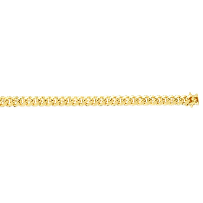 Personalized Jewelry At Special Discount Rates 14kt Gold 9 inches Yellow Finish 7mm New Miami Cuban Bracelet with Box Clasp Personalized Jewelry At Special Discount Rates 14kt Gold 9 inches Yellow Finish 7mm New Miami Cuban Bracelet with Box Clasp