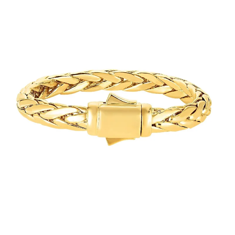 Grab Your Favorite Jewelry At The Lowest Prices 14kt Gold Heritage 8.5 inches Yellow Finish 9.8mm Shiny Dome Woven Bracelet with Box Clasp Grab Your Favorite Jewelry At The Lowest Prices 14kt Gold Heritage 8.5 inches Yellow Finish 9.8mm Shiny Dome Woven Bracelet with Box Clasp