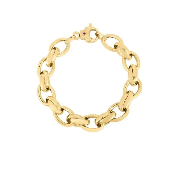 Stunning Jewelry At A Fraction Of The Price 18K YELLOW DESIGNER GOLD ALTERNATING SINGLE/DOUBLE LINK BRACELET Stunning Jewelry At A Fraction Of The Price 18K YELLOW DESIGNER GOLD ALTERNATING SINGLE/DOUBLE LINK BRACELET