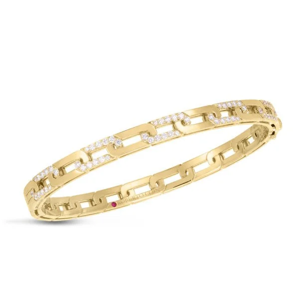 Best Jewelry Sale – Shop Exclusive Designs Now 18K YELLOW GOLD NAVARRA DIAMOND ACCENTS SLIM BANGLE