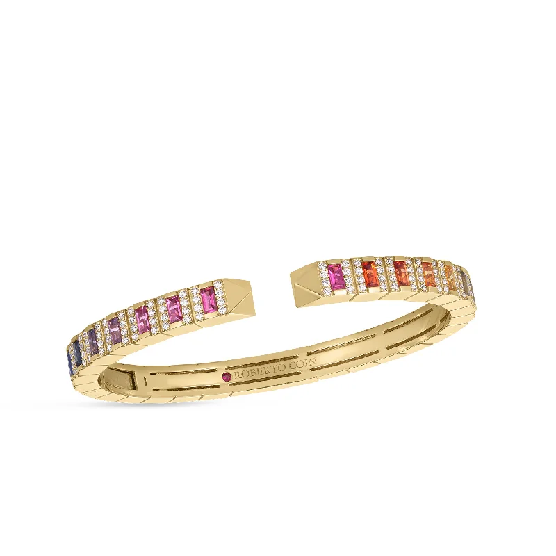 Get Your Favorite Jewelry At The Best Price 18K YELLOW GOLD OBELISCO MIXED STONE PAVE BANGLE Get Your Favorite Jewelry At The Best Price 18K YELLOW GOLD OBELISCO MIXED STONE PAVE BANGLE