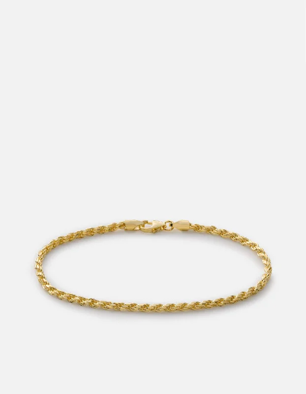 Elegant Jewelry, Exclusive Prices – Shop Now 2.4mm Rope Chain Bracelet, Gold Vermeil Elegant Jewelry, Exclusive Prices – Shop Now 2.4mm Rope Chain Bracelet, Gold Vermeil
