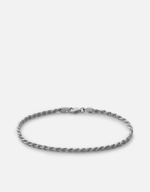 Timeless Beauty, Unbeatable Deals – Jewelry Sale On 2.4mm Rope Chain Bracelet, Sterling Silver Timeless Beauty, Unbeatable Deals – Jewelry Sale On 2.4mm Rope Chain Bracelet, Sterling Silver