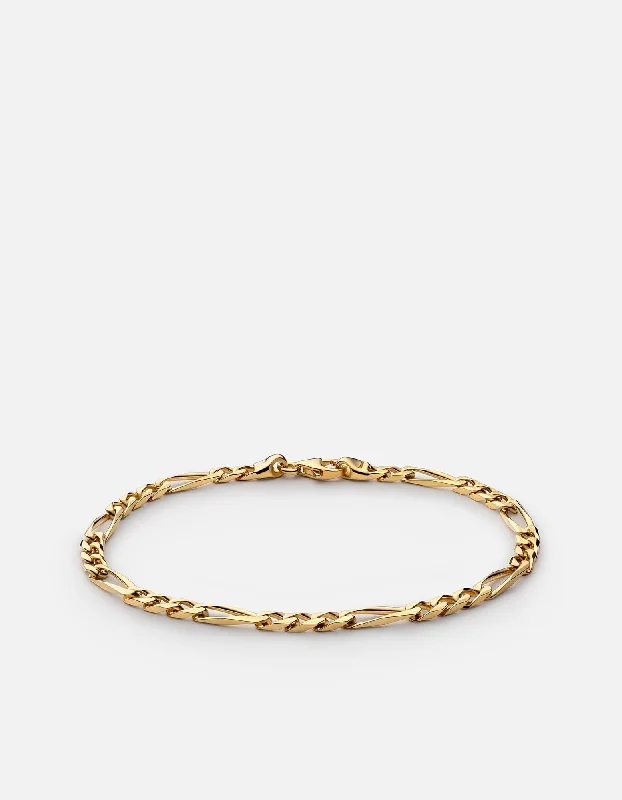 Must-Have Jewelry At Unbelievable Discounts 3mm Figaro Chain Bracelet, Gold Vermeil Must-Have Jewelry At Unbelievable Discounts 3mm Figaro Chain Bracelet, Gold Vermeil