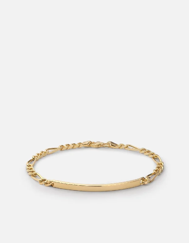 Chic And Stylish Jewelry At Exclusive Prices 3mm ID Figaro Chain Bracelet, Gold Vermeil Chic And Stylish Jewelry At Exclusive Prices 3mm ID Figaro Chain Bracelet, Gold Vermeil