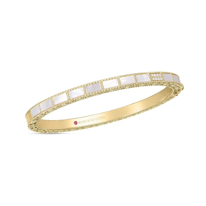 Shop Elegant Jewelry At Unbeatable Prices Mosaic Diamond Accent & Mother of Pearl Bangle Shop Elegant Jewelry At Unbeatable Prices Mosaic Diamond Accent & Mother of Pearl Bangle