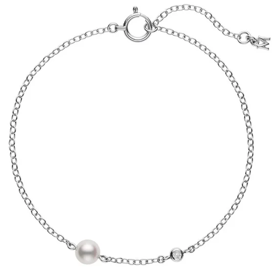 Shop Signature Jewelry Styles At Exclusive Prices Akoya Cultured Pearl and Diamond Station Bracelet in 18K White Gold Shop Signature Jewelry Styles At Exclusive Prices Akoya Cultured Pearl and Diamond Station Bracelet in 18K White Gold