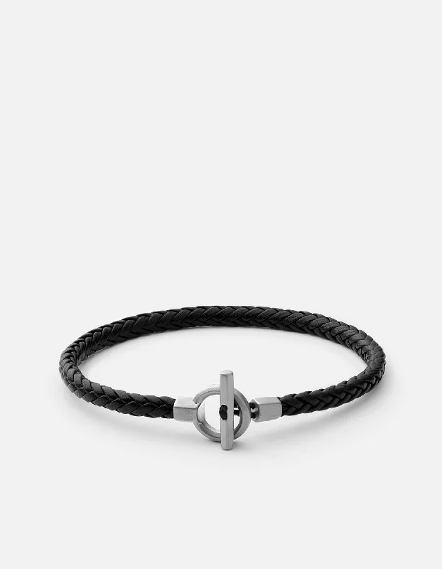 Special Offers On Handcrafted And Designer Jewelry Atlas Leather Bracelet, Matte Sterling Silver