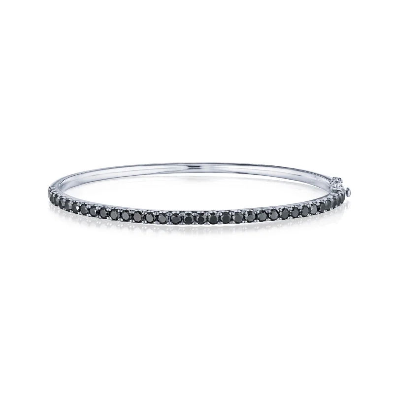 Unique Jewelry Designs Now At Discounted Rates Stackable Bangle with Black Diamonds Unique Jewelry Designs Now At Discounted Rates Stackable Bangle with Black Diamonds